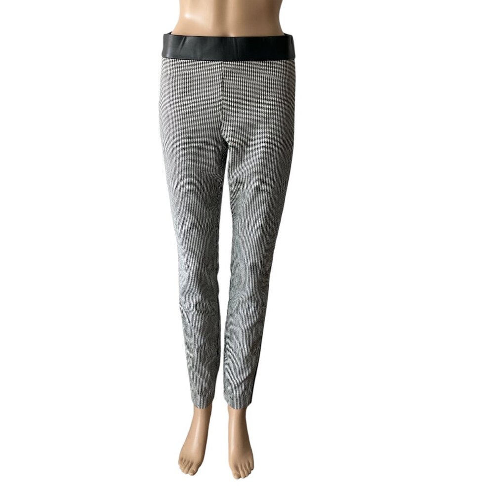 Inc International Concepts Houndstooth W/Faux Leather Trim 4 Pants